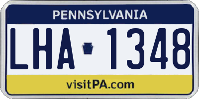 PA license plate LHA1348