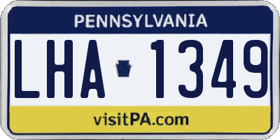 PA license plate LHA1349