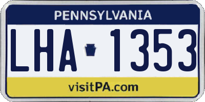 PA license plate LHA1353