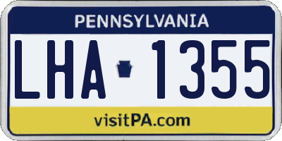 PA license plate LHA1355
