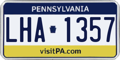 PA license plate LHA1357
