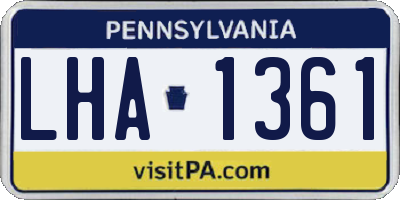 PA license plate LHA1361