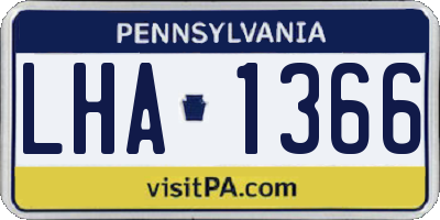 PA license plate LHA1366