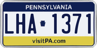 PA license plate LHA1371