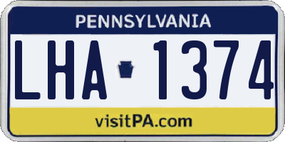 PA license plate LHA1374