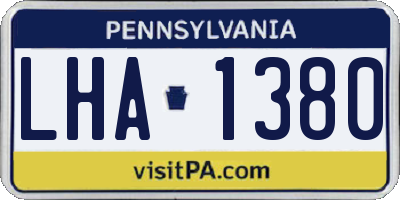 PA license plate LHA1380