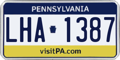 PA license plate LHA1387