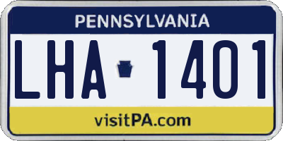 PA license plate LHA1401