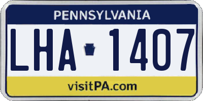 PA license plate LHA1407