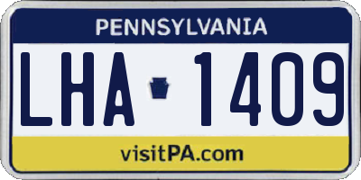 PA license plate LHA1409