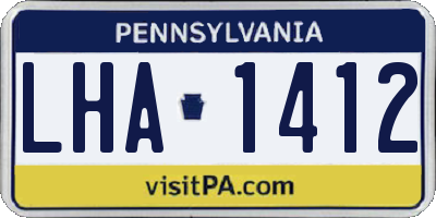 PA license plate LHA1412