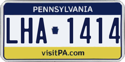PA license plate LHA1414
