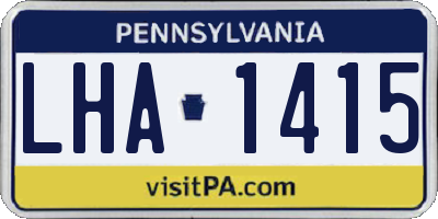 PA license plate LHA1415