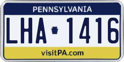 PA license plate LHA1416