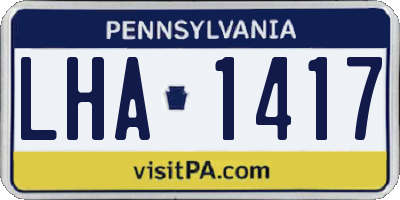 PA license plate LHA1417