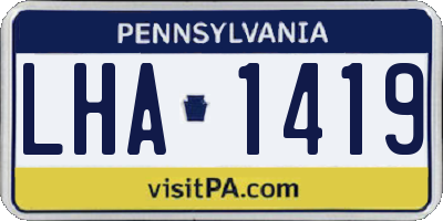 PA license plate LHA1419