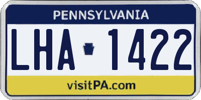 PA license plate LHA1422