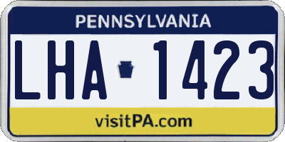 PA license plate LHA1423