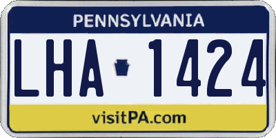 PA license plate LHA1424