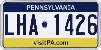 PA license plate LHA1426