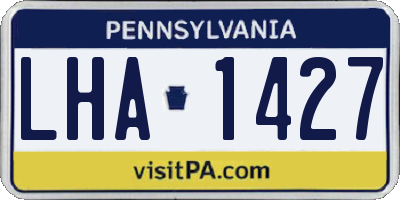 PA license plate LHA1427