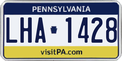 PA license plate LHA1428