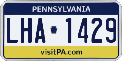 PA license plate LHA1429