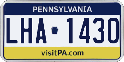 PA license plate LHA1430