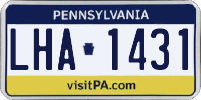 PA license plate LHA1431