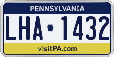 PA license plate LHA1432