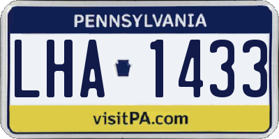 PA license plate LHA1433