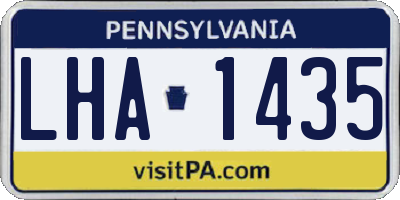 PA license plate LHA1435