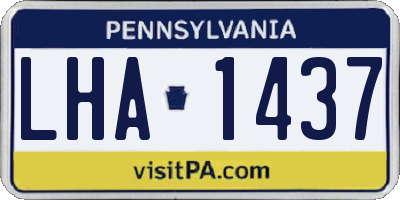 PA license plate LHA1437