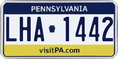 PA license plate LHA1442