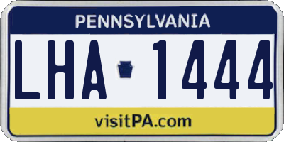 PA license plate LHA1444