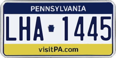 PA license plate LHA1445
