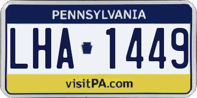 PA license plate LHA1449
