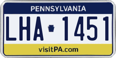 PA license plate LHA1451