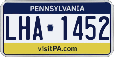 PA license plate LHA1452