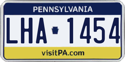 PA license plate LHA1454