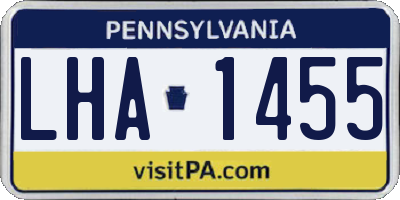 PA license plate LHA1455