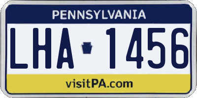 PA license plate LHA1456