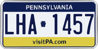 PA license plate LHA1457