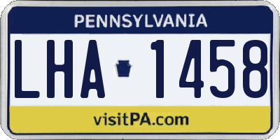 PA license plate LHA1458