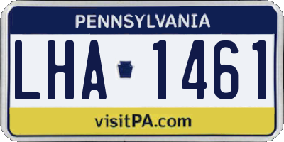 PA license plate LHA1461