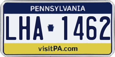 PA license plate LHA1462