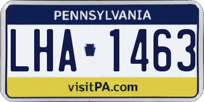 PA license plate LHA1463