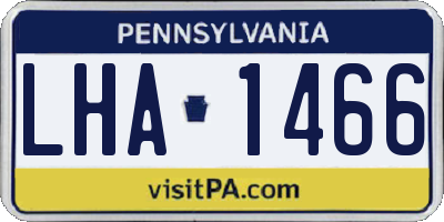 PA license plate LHA1466