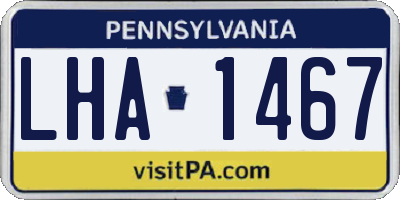 PA license plate LHA1467