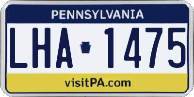 PA license plate LHA1475